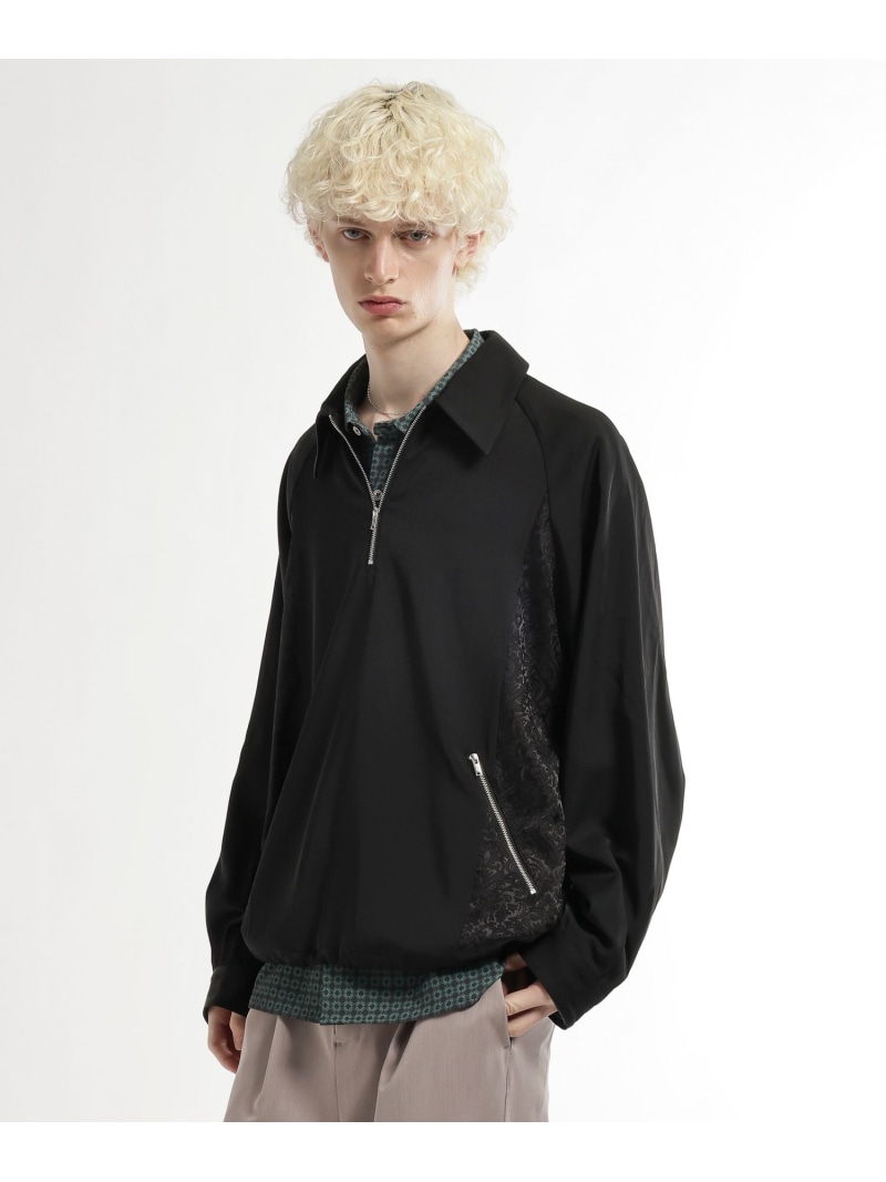 【SALE/30%OFF】HARE ジャガードキリカエハーフジッププルオーバー ハレ トップス シャツ・ブラウス ブラック グレー【RBA_E】【送料無料】