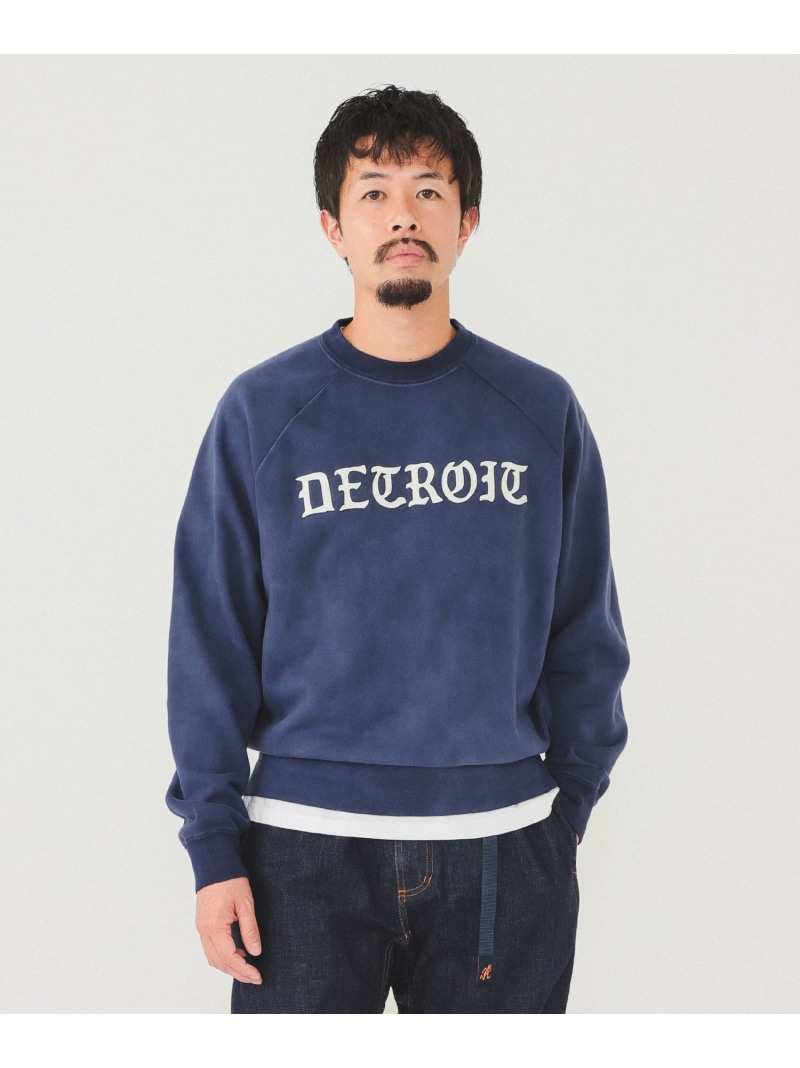 【SALE／40%OFF】BEAMS フェード プリント クルーネックスウェット ビームス メン トップス スウェット・トレーナー ネイビー ブラック【RBA_E】【送料無料】
