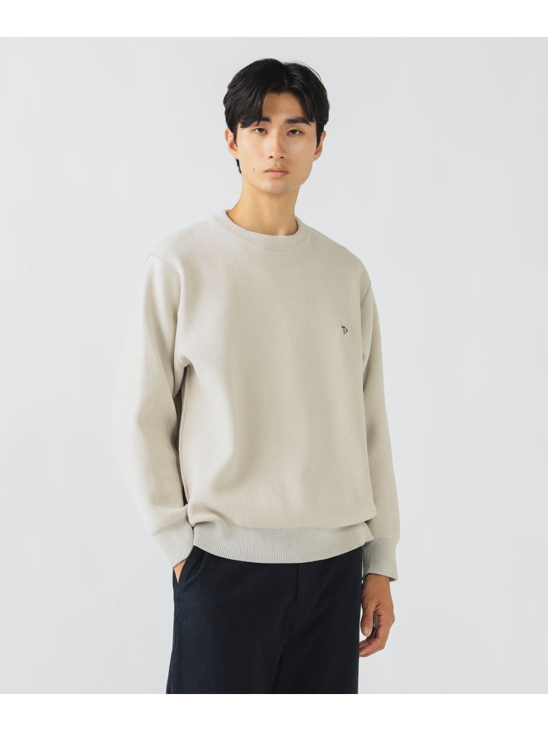 BEAMS HEART MEN ダブルフェイス コーヒー刺繍 モール ニットソー ビームス ハート トップス ニット ホワイト グレー ベージュ【送料無料】