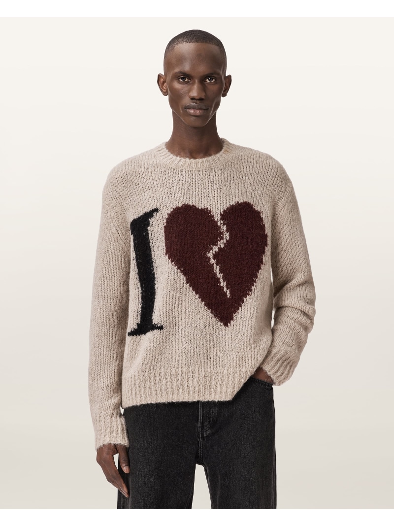 【SALE／30%OFF】ALLSAINTS (M)LOVER KNIT CREW オールセインツ トップス 編み物 ベージュ【RBA_E】【貨物輸送無料】