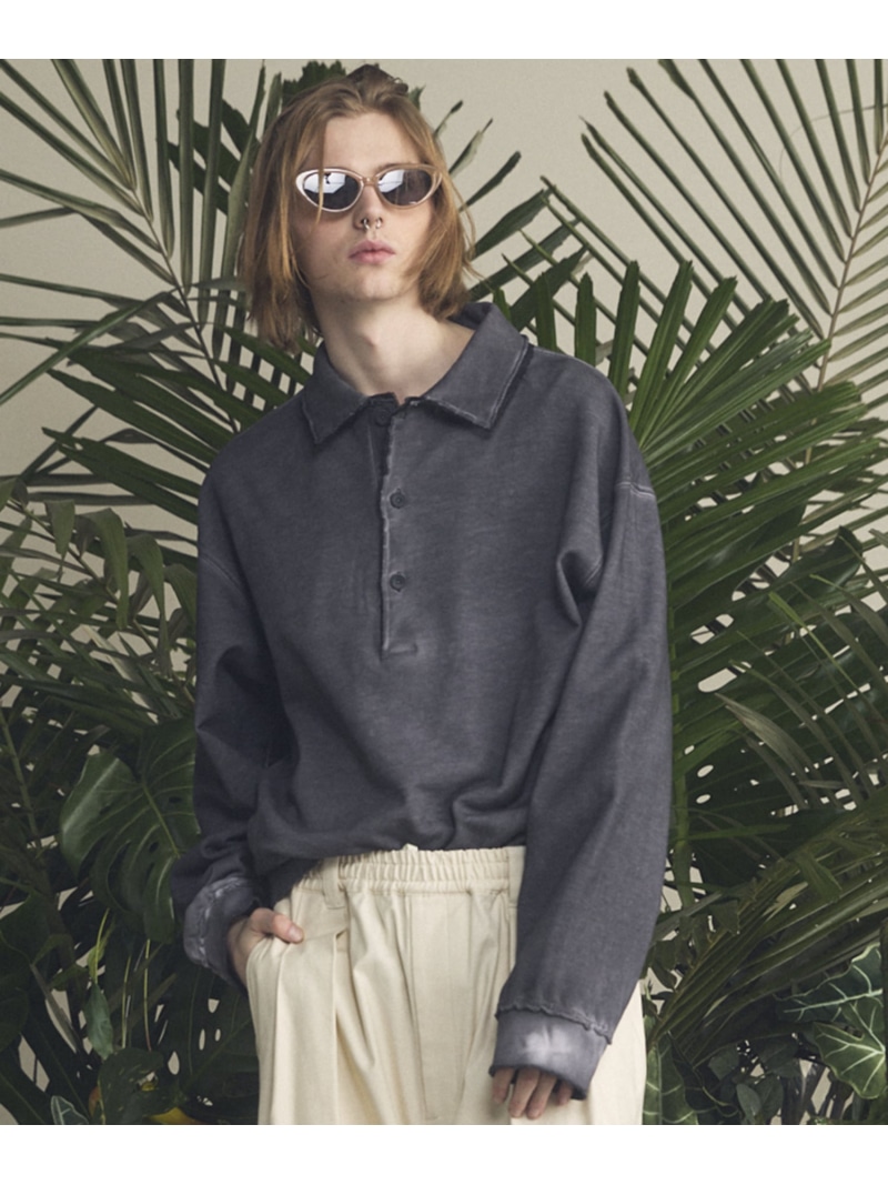 MAISON SPECIAL Deep Front Neck Prime-Over Polo Sweatshirt メゾンスペシャル トップス スウェット・トレーナー 白いこと 黒いこと【貨物輸送無料】