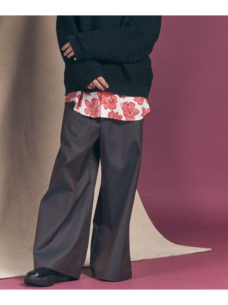 【SALE／50%OFF】MAISON SPECIAL 120/2/2 Suvin Cotton Gabardine Buggy Wide Pants メゾンスペシャル パンツ スラックス・ドレスパンツ ベージュ ブルー カーキグリーン ブラック グレー【RBA_E】【送料無料】