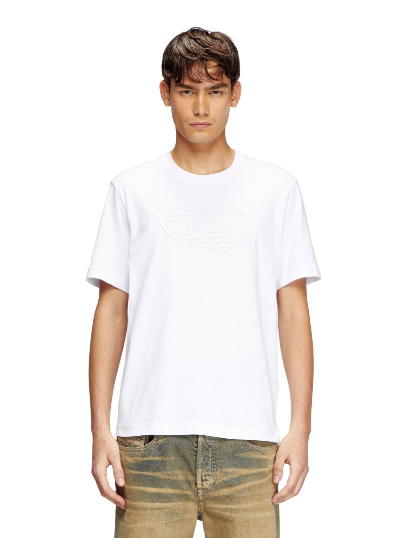 【SALE/40%OFF】DIESEL メンズ Tシャツ T-ADJUST-BIGOVAL ディーゼル トップス カットソー・Tシャツ ブラック ホワイト【RBA_E】【送料無料】