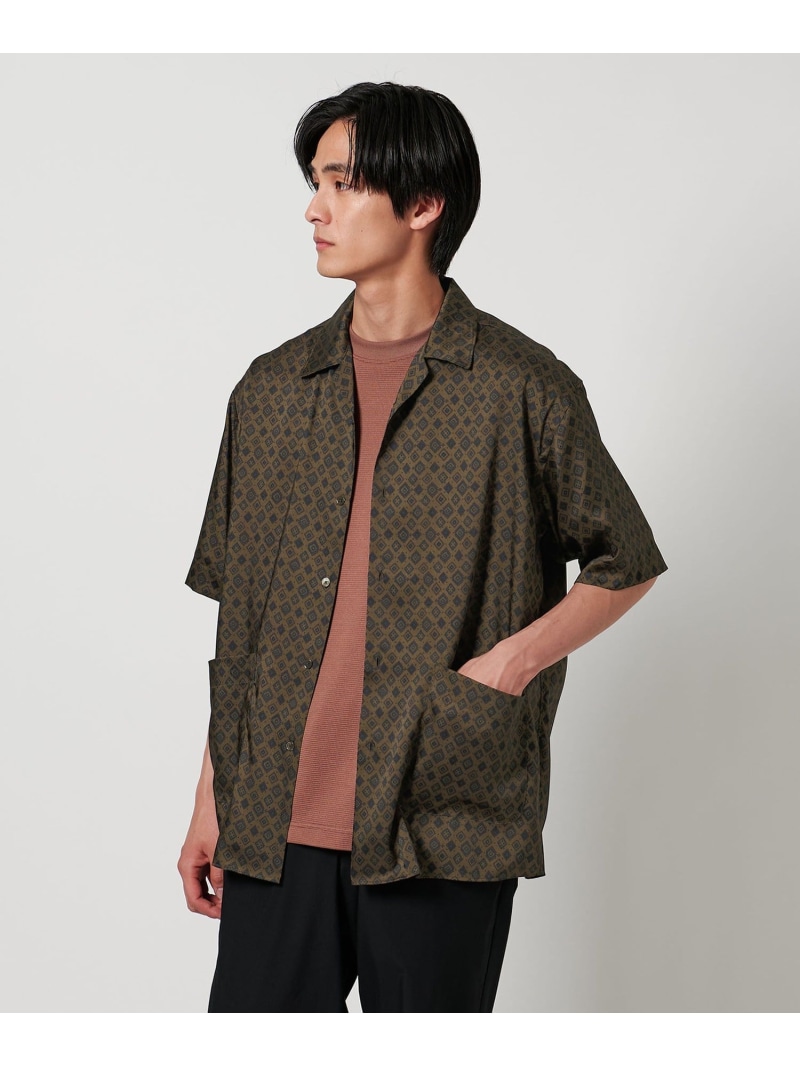 【SALE／50%OFF】UNITED ARROWS 古典派音楽行動様式 ドレープ オープンカラーシャツ ユナイテッドアローズ 逃げ道 トップス プルオーバー・トップ 緑であること 黒いこと【RBA_E】【貨物輸送無料】