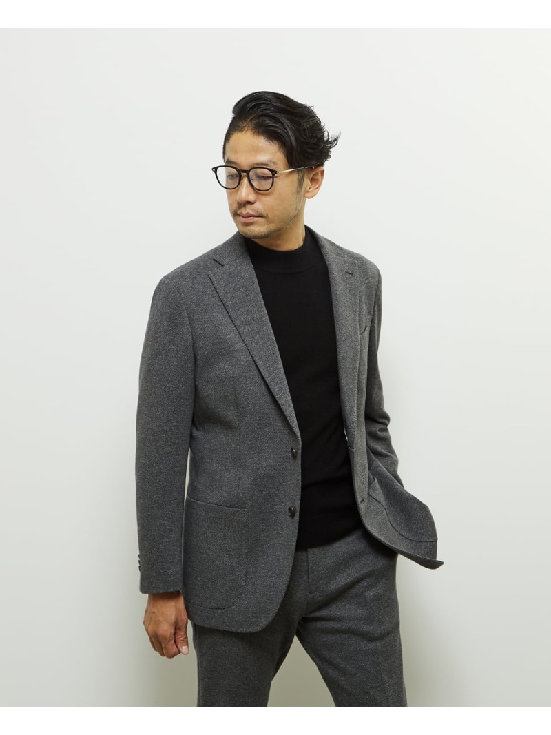 【SALE／60%OFF】MEN'S MELROSE ウールテクスチャージャージコンフォートジャケット(セットアップ可) メンズメルローズ ジャケット・アウター テーラードジャケット・ブレザー グレー ブルー カーキグリーン【RBA_E】【送料無料】