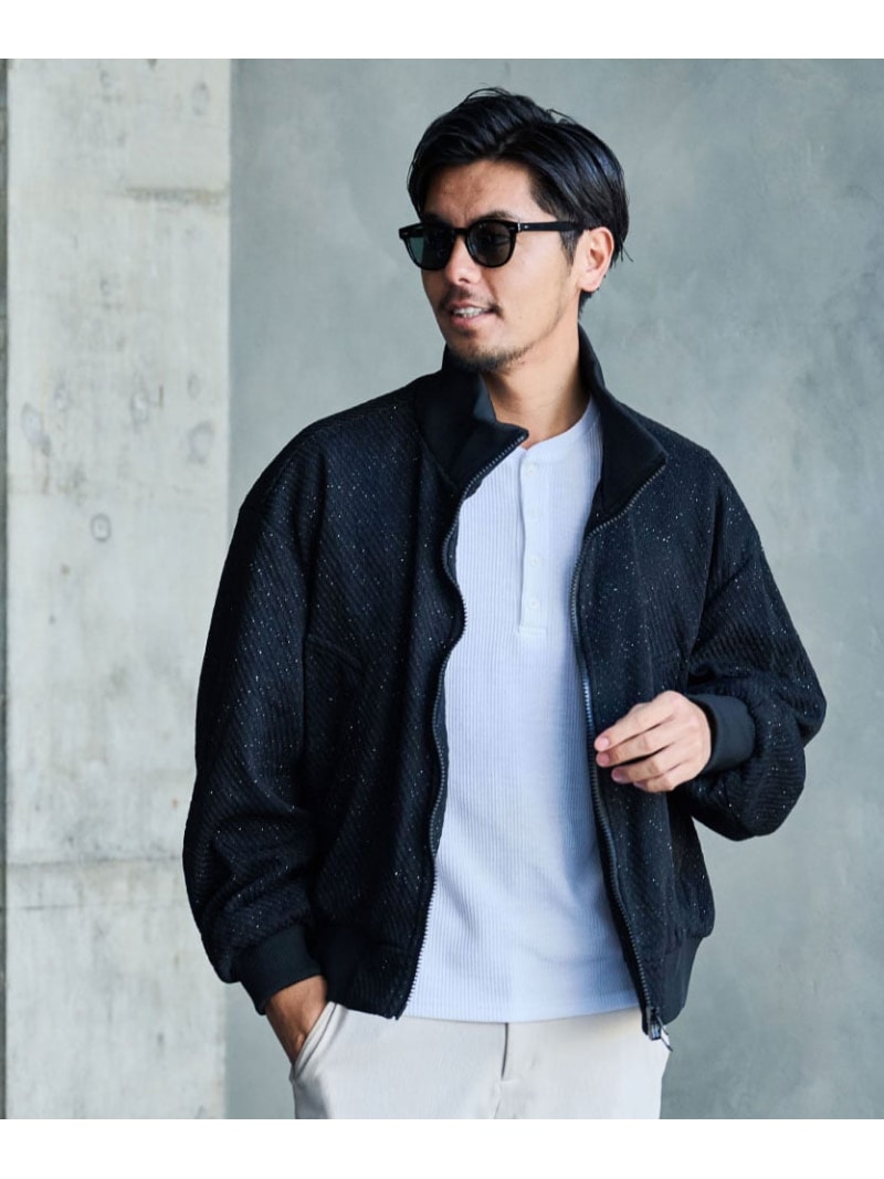 CavariA CavariA ラメ照明ランプZIP JKT シルバーバレット ジャケット・アウター 上衣・前掛け 黒いこと 白いこと【貨物輸送無料】