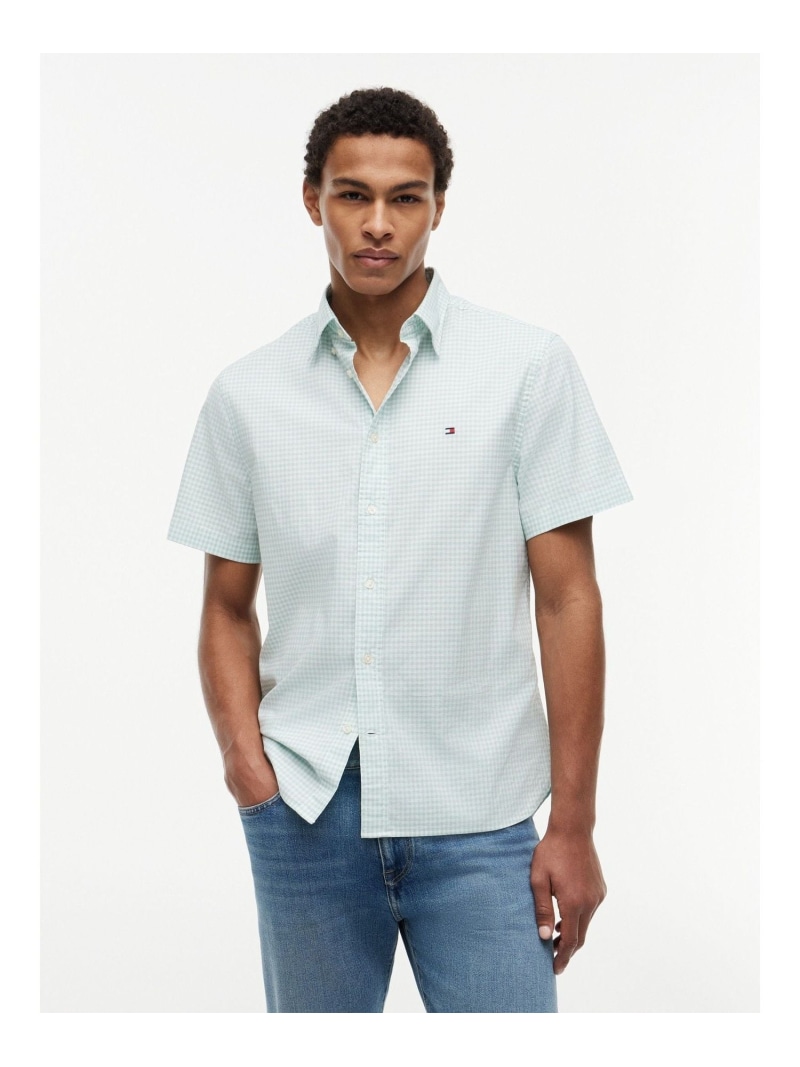 TOMMY HILFIGER ギンガムチェックショートスリーブシャツ 26SS トミーヒルフィガー トップス その他のトップス ネイビー【先行予約】*【送料無料】