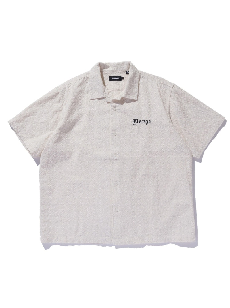 【SALE／30%OFF】XLARGE EMBROIDERED S/S LACE SHIRT エクストララージ トップス シャツ・ブラウス ネイビー ホワイト ブラック【RBA_E】【送料無料】