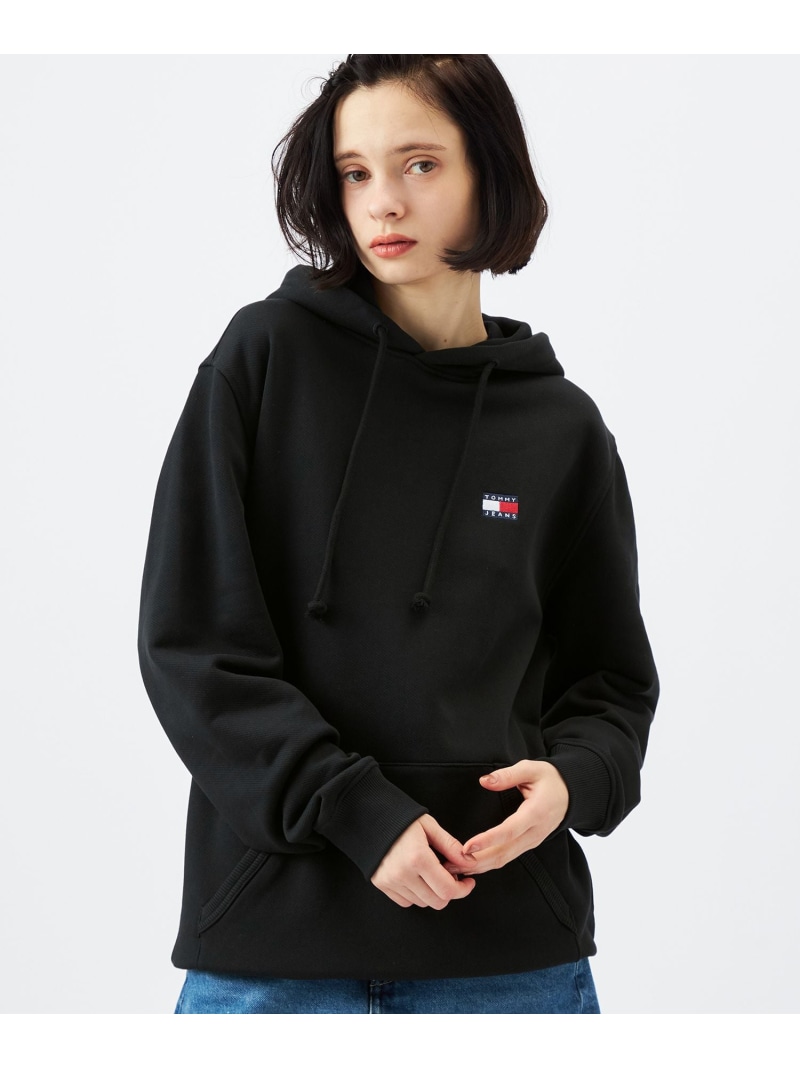 TOMMY JEANS レギュラーバッジパーカー トミーヒルフィガー トップス スウェット・トレーナー ネイビー ブラウン ブラック グリーン【送料無料】