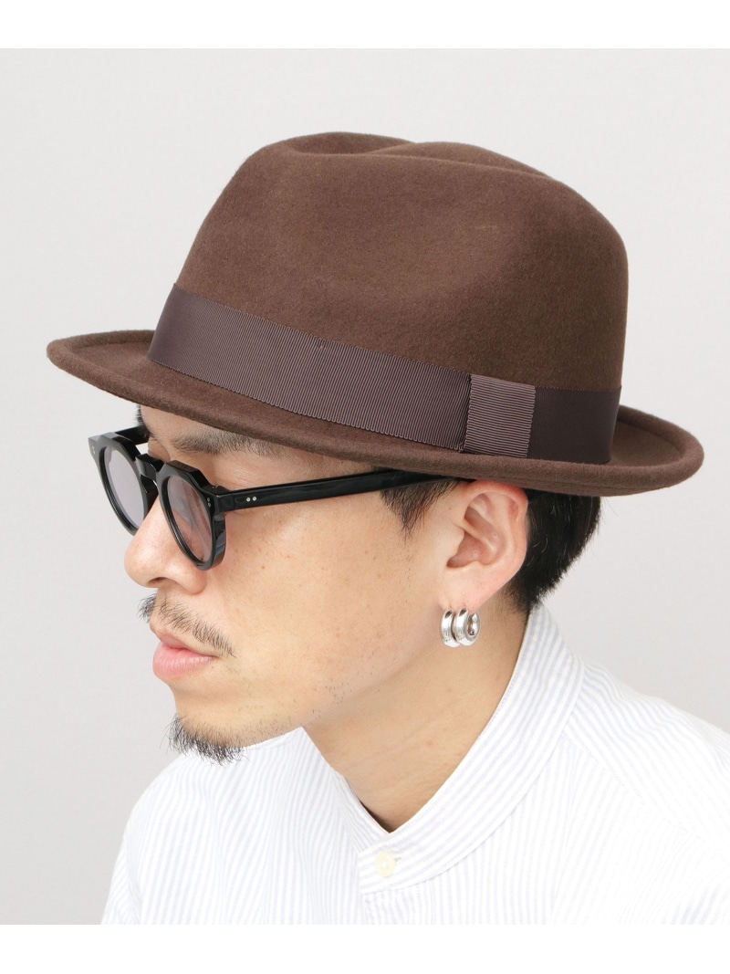 SENSE OF GRACE 中折れハット フェルトハット メンズ ハット ウール フェルト 秋冬 リボン エー.エム.エス. 帽子 ハット グレー ベージュ ブラック【送料無料】