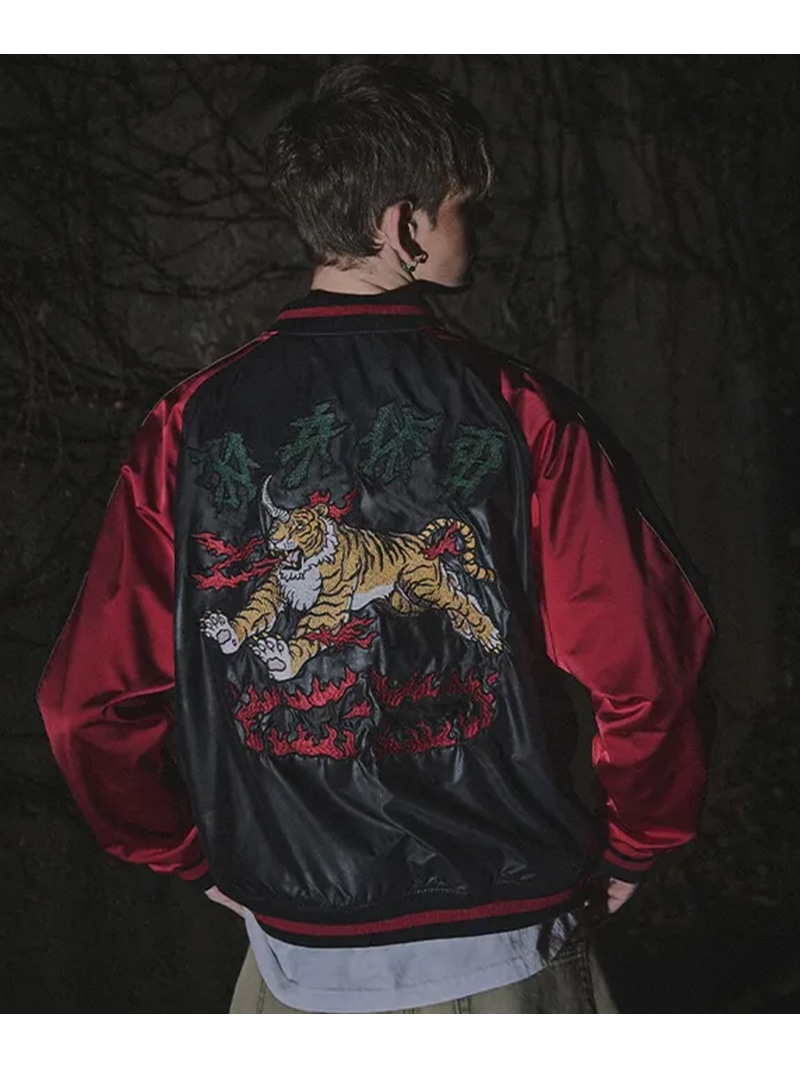 LHP NOT4NERD/ノットフォーナード/HORNED TIGER SATIN SOUVENIR JACKET エルエイチピー ジャケット・アウター ブルゾン・ジャンパー ホワイト ブラック【送料無料】 メンズファッション-コート・ジャケット