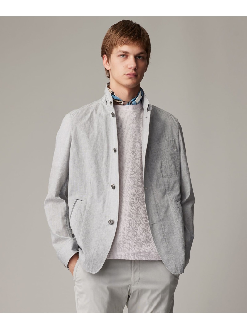 JOSEPH ABBOUD 夏ブルゾン【JAPANファブリック/清涼/軽量】ダブルワッシャーストレッチ ブルゾン ジョセフアブード ジャケット・アウター ブルゾン・ジャンパー ネイビー【送料無料】