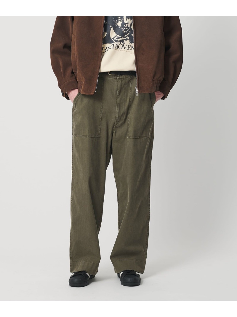 【SALE/30%OFF】BEAUTY&YOUTH UNITED ARROWS ヘリンボーン ツイル ベイカーパンツ ビューティー&ユース ユナイテッドアローズ パンツ その他のパンツ ブラック グリーン【RBA_E】【送料無料】| Fashion Men