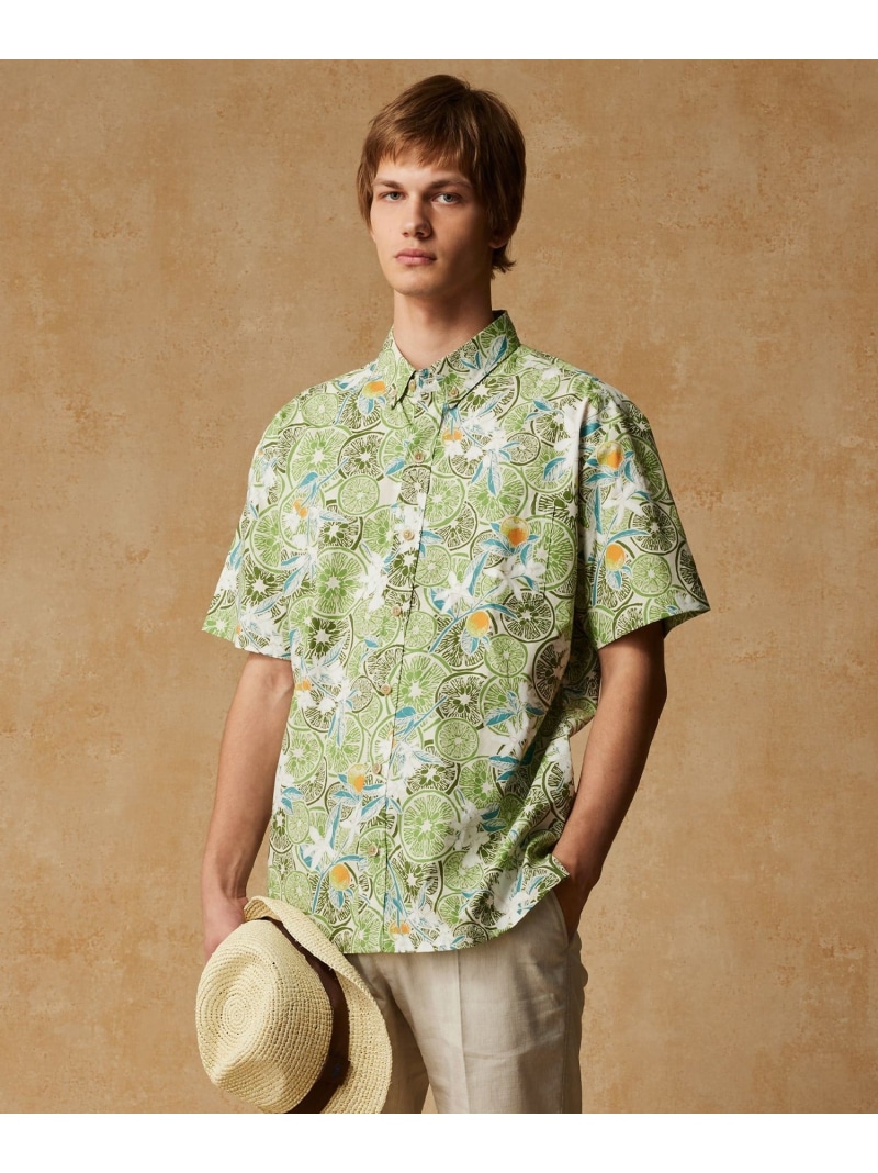 JOSEPH ABBOUD 【老舗アロハブランドとのコラボレーション】KAHALA ALOHAシャツ ジョセフアブード トップス シャツ・ブラウス グリーン【送料無料】
