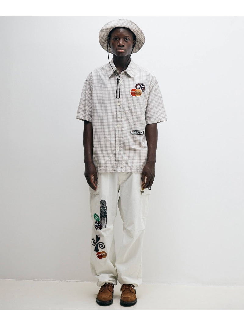 Bshop Work of Art Kendai ｜ コットンチェック 半袖シャツ MEN ビショップ トップス シャツ・ブラウス ブラウン ホワイト【送料無料】