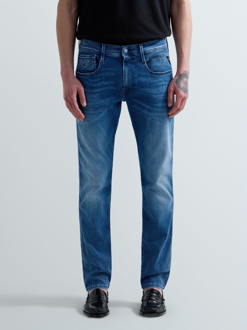REPLAY スリムフィットANBASS Hyperflex Matrix ストレッチデニム リプレイ パンツ ジーンズ・デニムパンツ ブルー【送料無料】｜ Fashion Men