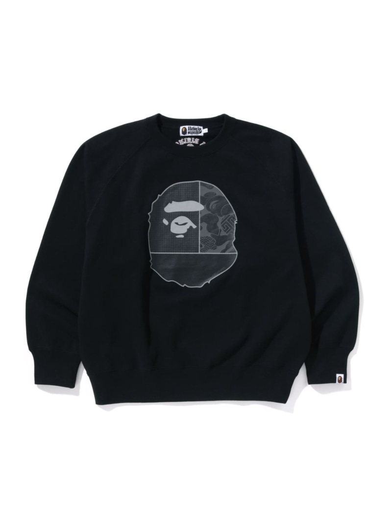 【SALE／30%OFF】A BATHING APE PIRATE STORE A RISING BAPE RELAXED FIT CREWNECK ア ベイシング エイプ パイレーツストア トップス スウェット・トレーナー 緑であること 黒いこと【RBA_E】【貨物輸送無料】