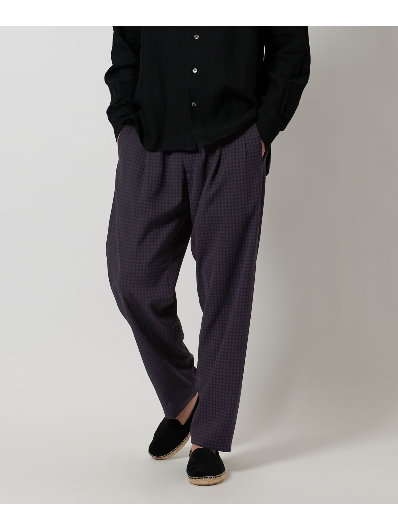 【SALE／50%OFF】UNITED ARROWS プリント 2プリーツ イージーパンツ ユナイテッドアローズ アウトレット パンツ その他のパンツ ネイビー【RBA_E】【送料無料】