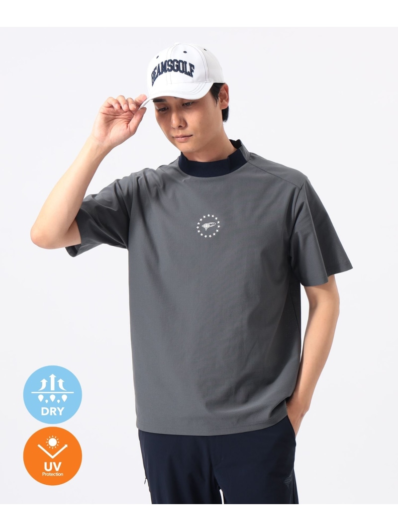 BEAMS GOLF ORANGE LABEL ORANGE LABEL / フレックス素っ気ない 襟うつり変わり モックネックシャツ ビームス ゴルフ トップス スウェット・トレーナー 薄墨色 黒いこと 米国海軍【貨物輸送無料】