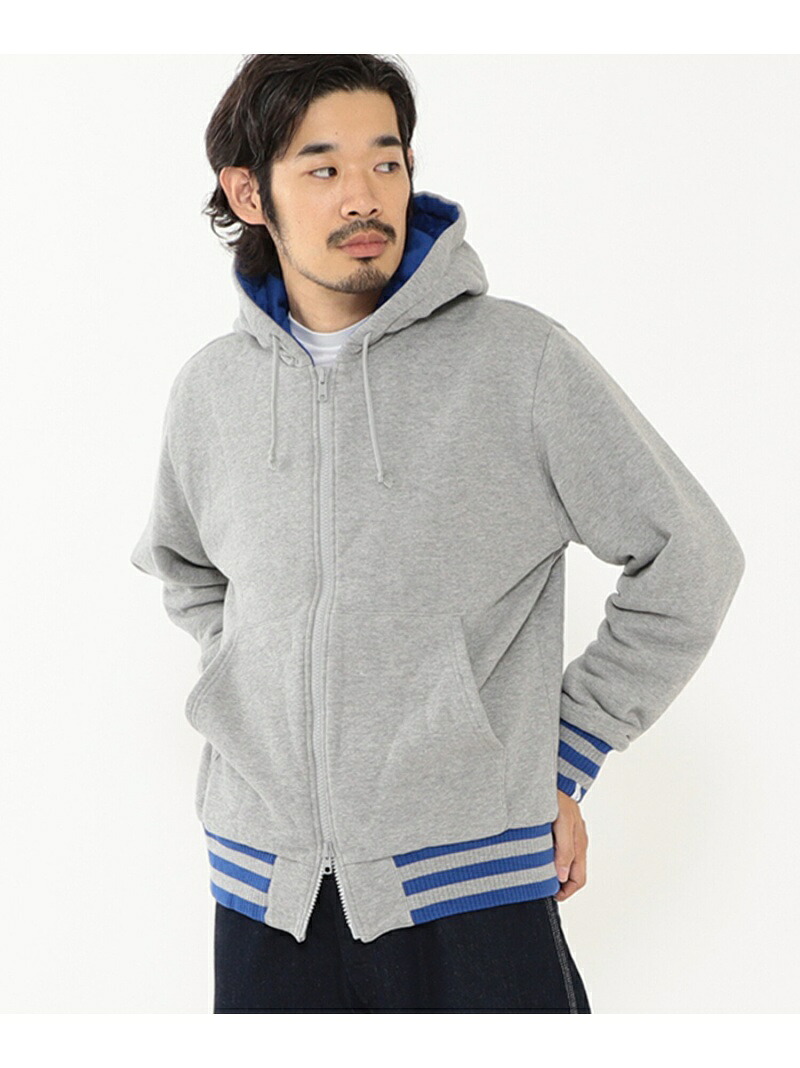 BEAMS MEN LOOPWHEELER * BEAMS PLUS / 別注 ダウン ジップ パーカー ビームス メン トップス スウェット・トレーナー ネイビー グレー【送料無料】｜ Fashion Men 45,045円