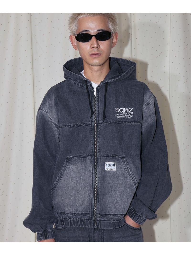 B ONE SOUL ※WEB限定 / ブリーチ加工 / デニムジップパーカー / sqnz washed denim jacket ナバル ジャケット・アウター その他のジャケット・アウター ブラック ブラウン ブルー ピンク【送料無料】| Fashion Men