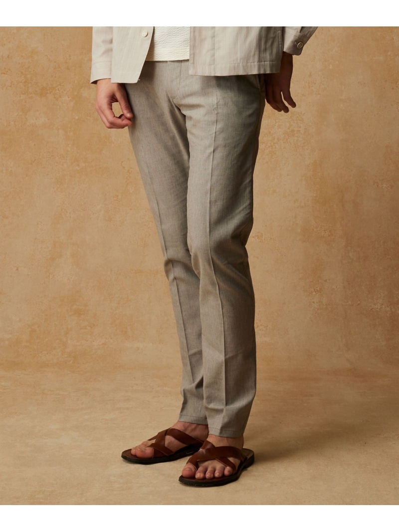 JOSEPH ABBOUD 【キングサイズ・ウエストも伸びる/清涼/ストレッチ】ストレッチリネンシャンブレーパンツ ジョセフアブード パンツ その他のパンツ ブルー ベージュ ホワイト ネイビー【送料無料】