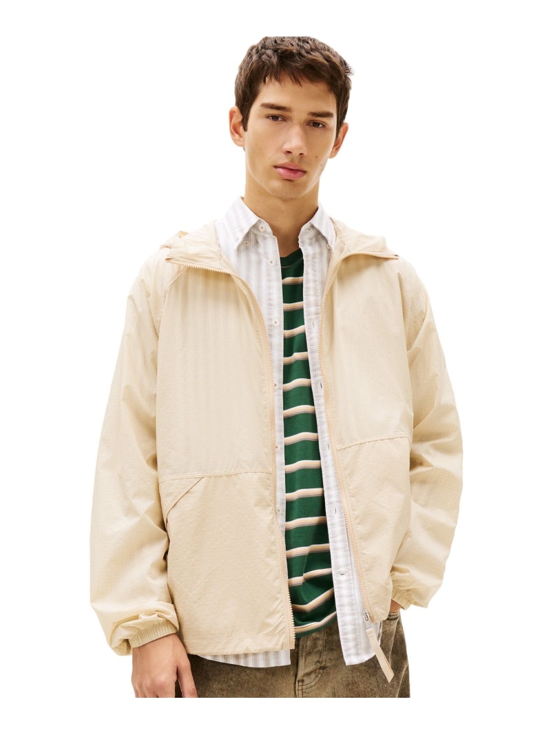 TOMMY JEANS シグネチャーロゴウィンドブレーカー トミーヒルフィガー ジャケット・アウター ナイロンジャケット ホワイト ブラック【送料無料】