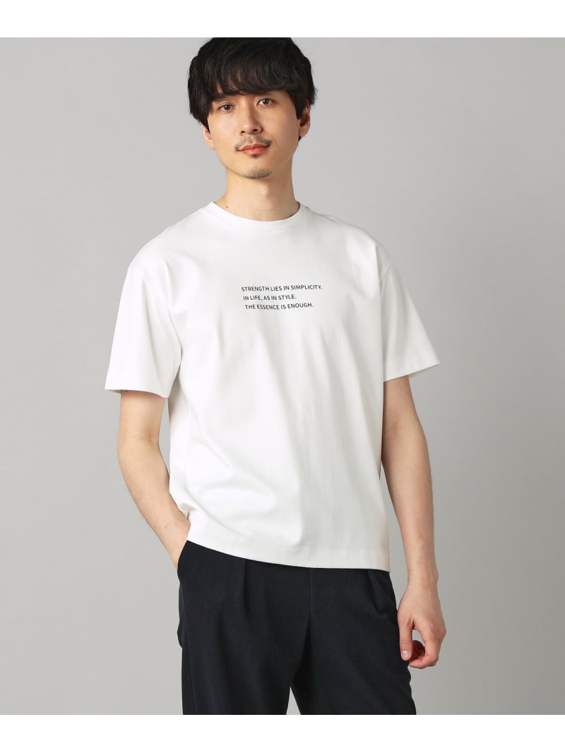 COMME CA MEN メッセージ Tシャツ コムサメン トップス カットソー・Tシャツ ブラック ベージュ ホワイト【送料無料】