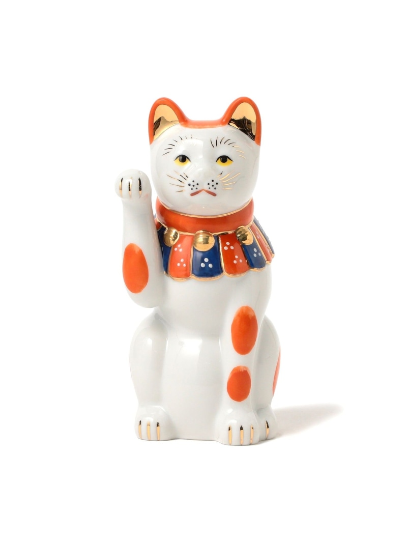BEAMS JAPAN 【別注】中外陶園 / 水道まねき猫 右 5号 ビームス ジャパン 流行り物雑貨 余分の物の流行り物雑貨 オレンジ色【貨物輸送無料】