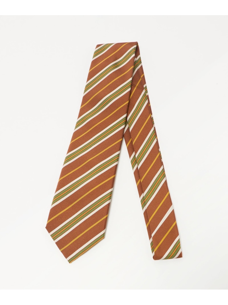 UNITED ARROWS green label relaxing GLR 8.0cm ストライプ4 ITALY ネクタイ ユナイテッドアローズ グリーンレーベルリラクシング スーツ・フォーマル ネクタイ・蝶ネクタイ ブラウン【送料無料】