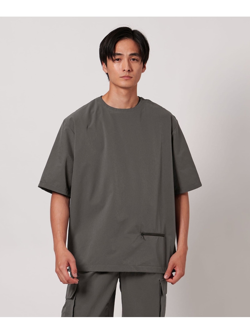 【SALE／40%OFF】UNITED ARROWS DotAir ドットエア ヘムコード クルーネック -吸水速乾 ストレッチ- ユナイテッドアローズ アウトレット トップス カットソー・Tシャツ ブラック グレー【RBA_E】【送料無料】