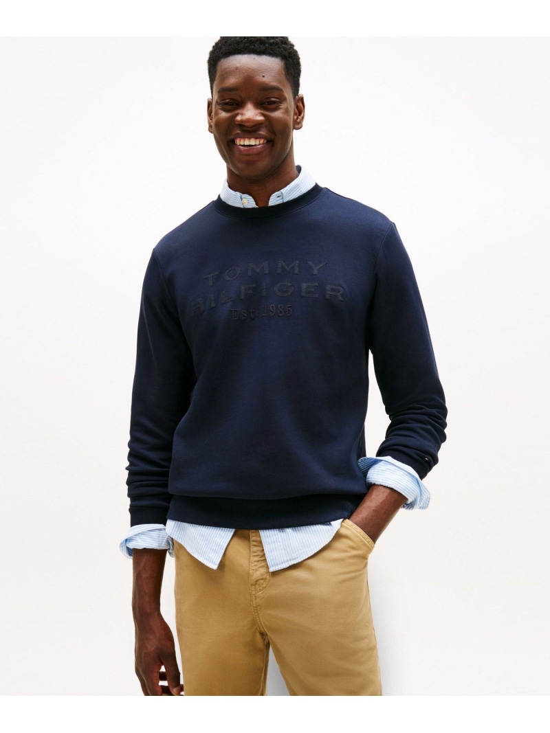 【SALE／40%OFF】TOMMY HILFIGER ナイロンアップリケインテクノクルーネックトレーナー トミーヒルフィガー トップス スウェット・トレーナー 米国海軍【RBA_E】【貨物輸送無料】