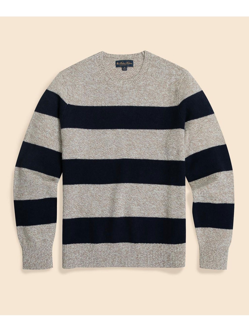 【SALE／35%OFF】BROOKS BROTHERS 羊毛 縞模様 クルーネックセーター ブルックス ブラザーズ トップス 編み物【RBA_E】【貨物輸送無料】
