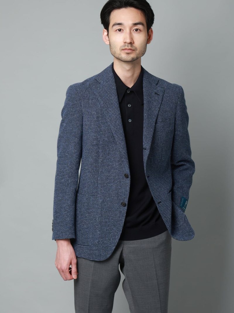 【SALE／30%OFF】SUIT SQUARE 上衣 尾州 綿織物毛糸 輪っかメッシュ ハウンドトゥース TR27 背広 真四角 ジャケット・アウター テーラードジャケット・ブレザー 米国海軍【RBA_E】【貨物輸送無料】