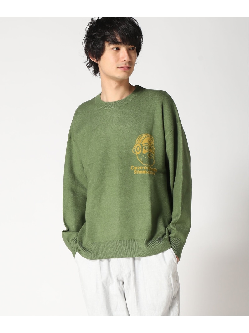 gym master gym master/(U)ジャガードニット carefree smile ジムマスター トップス ニット グリーン グレー ブラック【送料無料】
