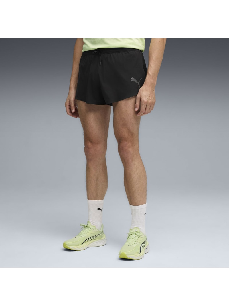 PUMA メンズ ランニング ライトスピード ウルトラウィーブ 2 スピリット ショーツ M LIGHTSPEED UW 2 SPLIT SHRT プーマ パンツ その他のパンツ ブラック【送料無料】