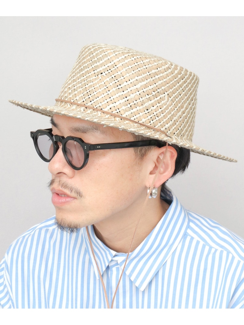 ReqHatter カンカン帽 帽子 ボーターハット 麦わら帽子 ストローハット あご紐 つば広 エー.エム.エス. 帽子 ハット ブラック ホワイト【送料無料】