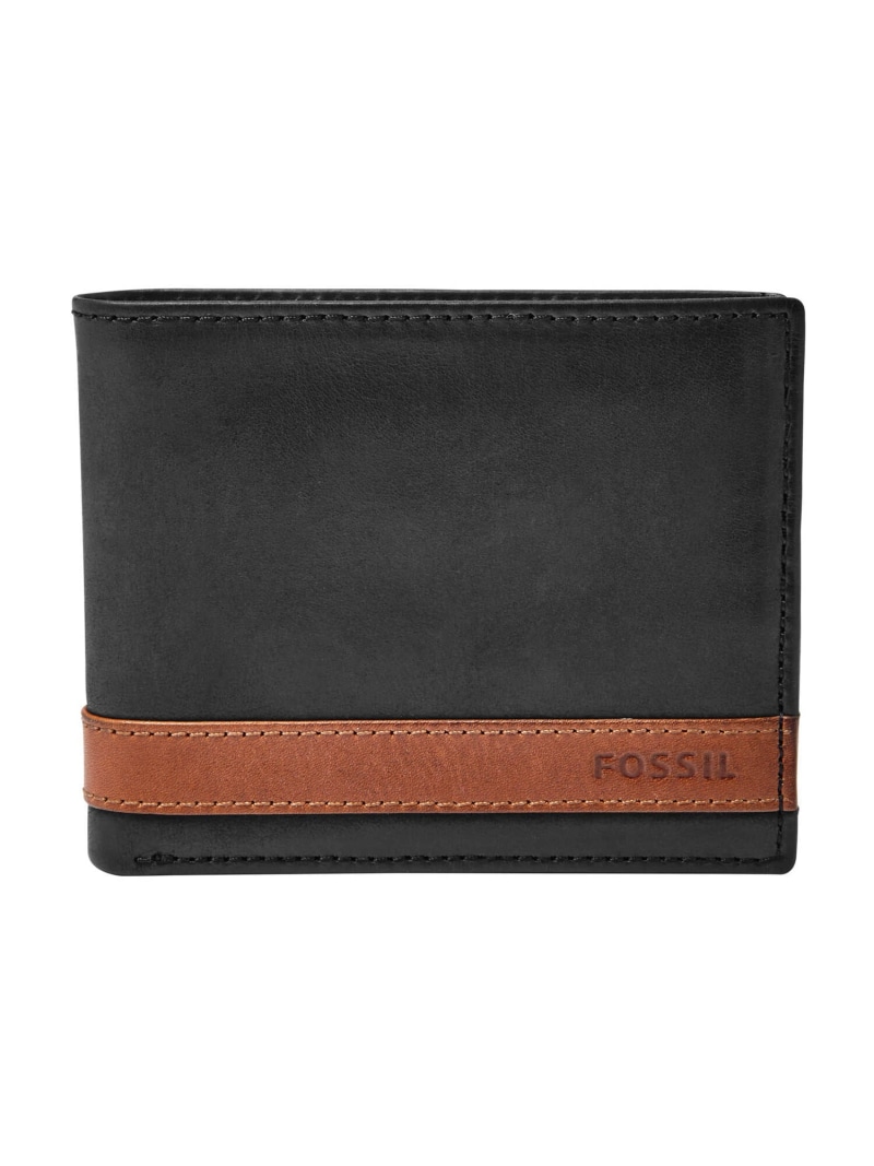 FOSSIL フォッシル 二つ折り紙入れ メンズ なめし革 黒いこと  ML3644001 フォッシル 紙入れ・合切袋・入れもの 紙入れ 黒いこと【貨物輸送無料】
