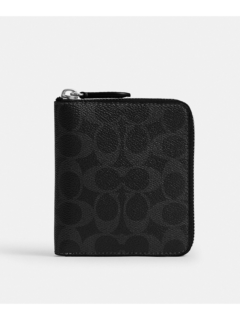 COACH 【公式】ジップ アラウンド コイン ウォレット・シグネチャー キャンバス コーチ 財布・ポーチ・ケース 財布 ブラック【送料無料】| Fashion Men