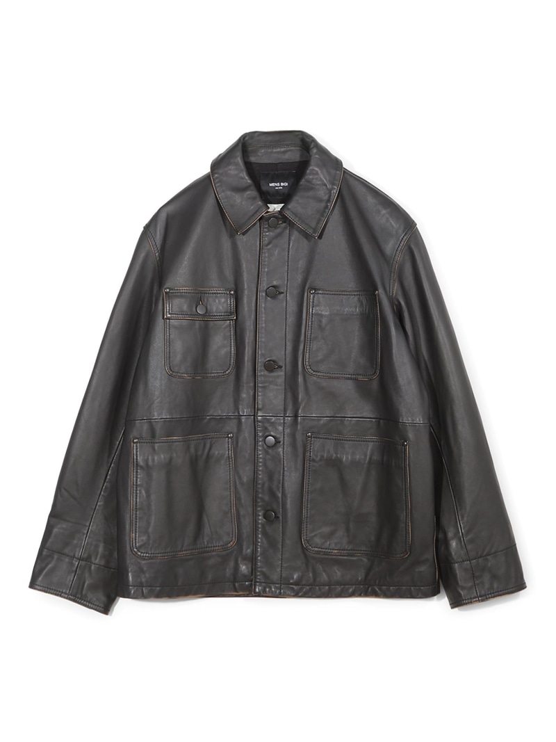 MEN'S BIGI 【JAGROSE/ジャグロース】別注ラムレザーカバーオール メンズ ビギ ジャケット・アウター ライダースジャケット ブラック【送料無料】｜ Fashion Men