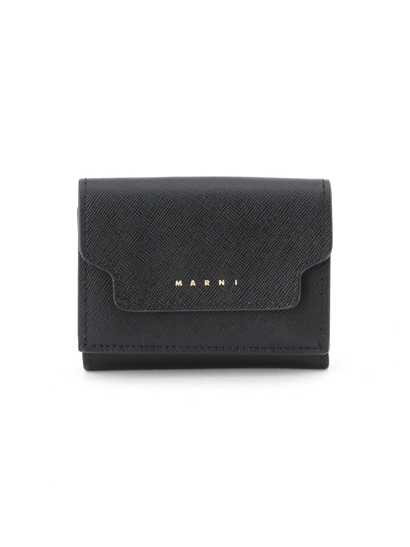MARNI ブート トリフォールドウォレット マルニ 紙入れ・合切袋・入れもの 紙入れ 黒いこと【貨物輸送無料】