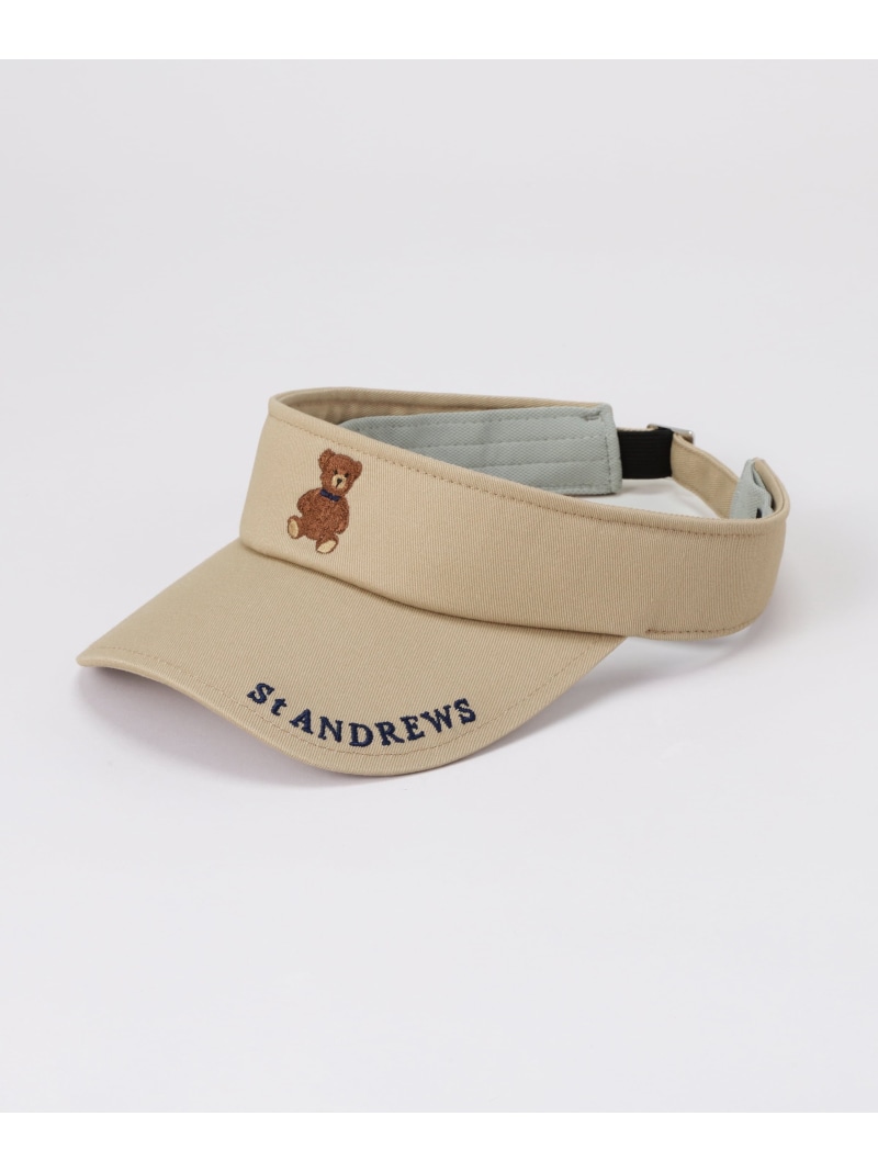 St ANDREWS テディベアバイザー (UNISEX) セントアンドリュース 帽子 その他の帽子 ブラック ベージュ ホワイト【送料無料】