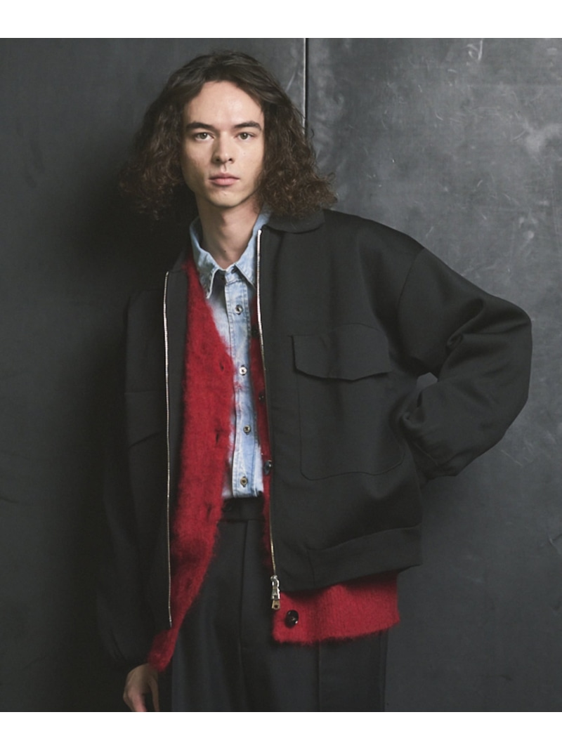 【SALE／20%OFF】MAISON SPECIAL Prime-Over Double Pocket Knit Zip Blouson メゾンスペシャル トップス 編み物 黒いこと【RBA_E】【貨物輸送無料】 ニット・セーター-トップス