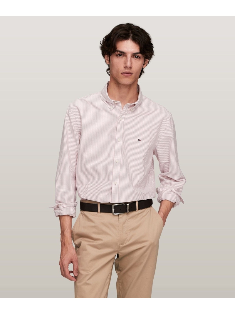 TOMMY HILFIGER ヘリテージオックスストライプシャツ トミーヒルフィガー トップス プルオーバー・トップ 青碧 赤いこと 緑であること【貨物輸送無料】