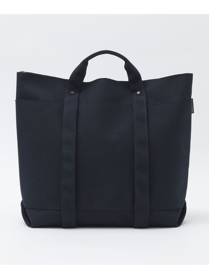 SHIPS MEN KARRI: POLY CANVAS 2WAY TOTE L シップス バッグ トートバッグ ネイビー【送料無料】