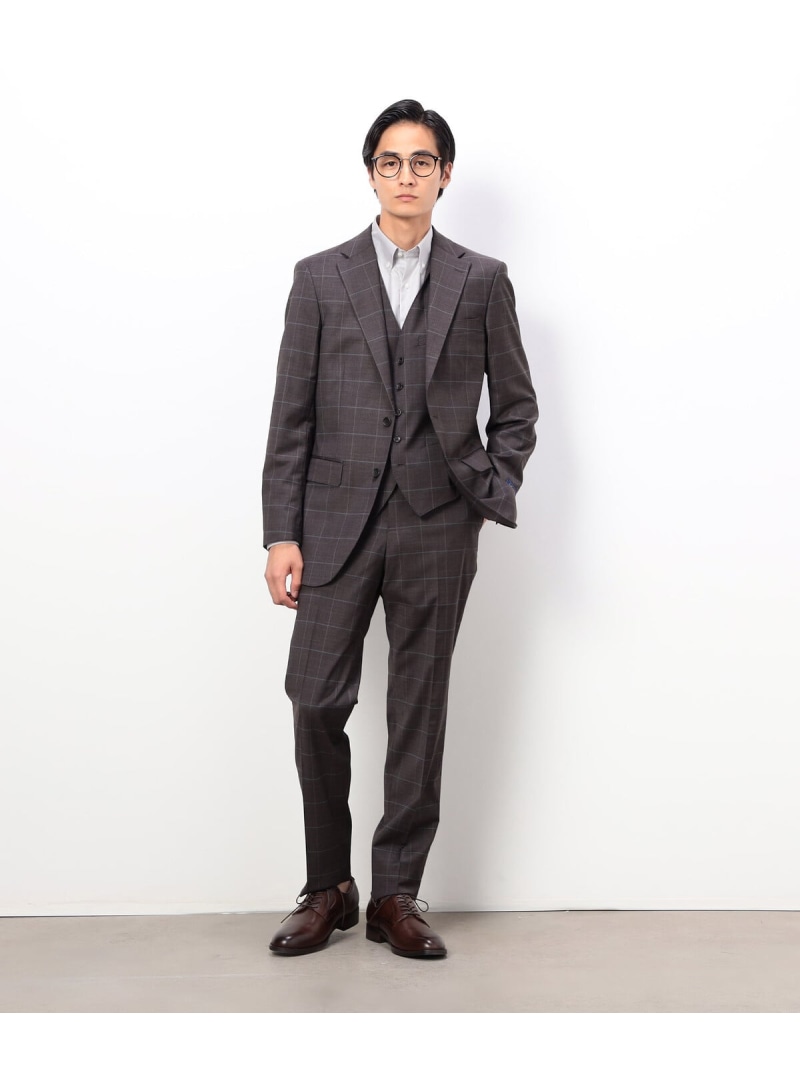 【SALE／10%OFF】COMME CA ISM YUNSA ウインドペン/かすれチェック クラシック3ピーススーツ コムサイズム スーツ・フォーマル スーツジャケット ネイビー【RBA_E】【送料無料】