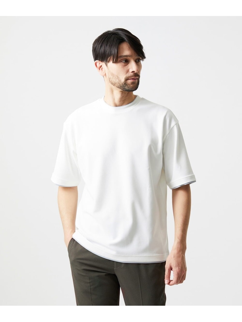 MICHEL KLEIN HOMME リラックスクルーネック半袖カットソー ミッシェルクランオム トップス カットソー・プルオーバー 黒いこと 白いこと【貨物輸送無料】