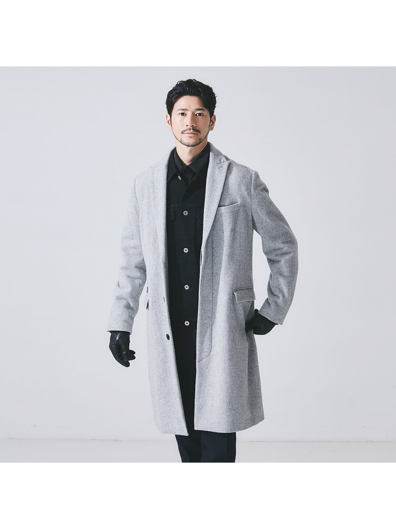 【SALE／20%OFF】5351POUR LES HOMMES ピークドラペル チェスターコート ゴーサンゴーイチプールオム ジャケット・アウター チェスターコート グレー レッド ネイビー ブラック【RBA_E】【送料無料】｜ Fashion Men