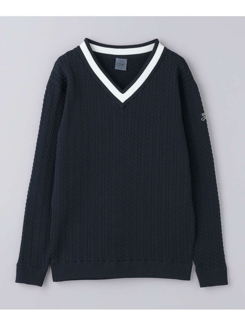 【SALE／80%OFF】UNITED ARROWS GOLF ユニセックス Vネック プルオーバーニット ユナイテッドアローズ アウトレット スポーツ・アウトドア用品 ゴルフグッズ ホワイト ネイビー【RBA_E】【送料無料】
