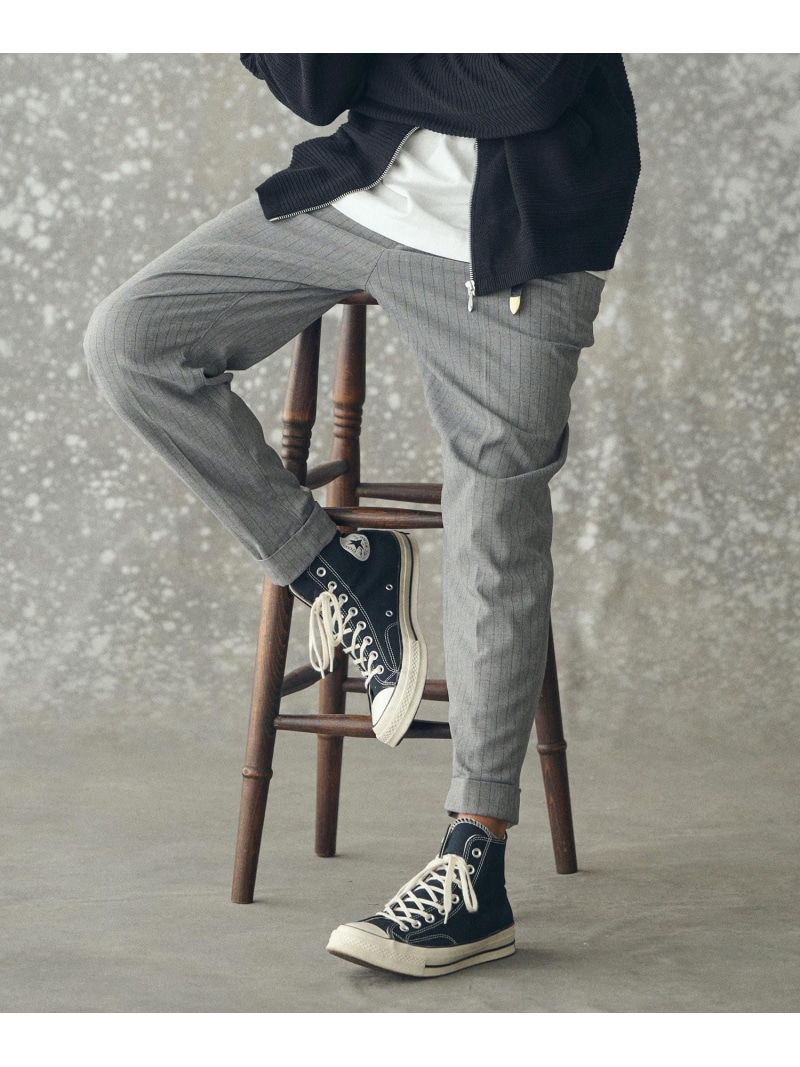 THEOREM mp14227- Turn up TR Stripe Tapered Pants テーパードスラックス カンビオ パンツ その他のパンツ グレー ネイビー ブラック【送料無料】